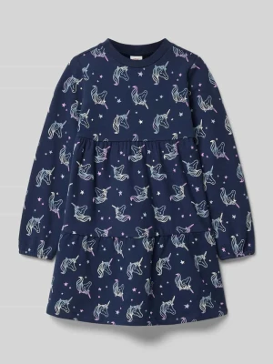 Sukienka rozkloszowana z dzianiny dresowej z nadrukiem na całej powierzchni s.Oliver RED LABEL