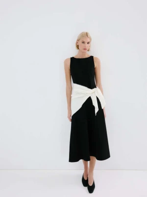 Sukienka rozkloszowana z godetami czarny - Kobieta - - MANGO