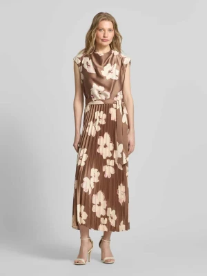 sukienka satynowa o kroju regular fit z plisami s.Oliver BLACK LABEL