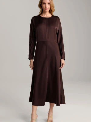 Sukienka satynowa w kolorze ciemnobrązowym Joop