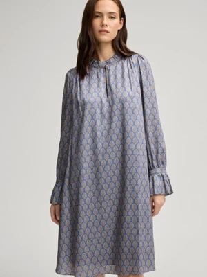 Sukienka satynowa w kolorze jasnoniebiesko-beżowo-żółtym Joop