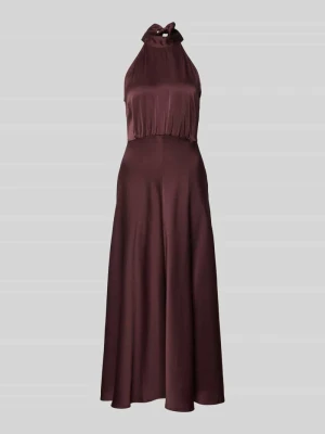 Sukienka satynowa z wiązaniem na szyi model 'Modell 'RHEO'' Samsøe Samsøe