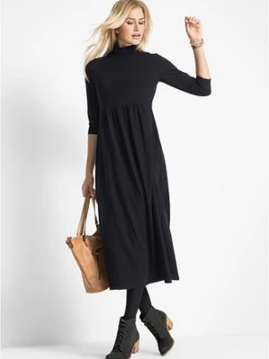Sukienka shirtowa midi, rękawy 3/4 bonprix