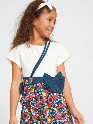 Sukienka shirtowa  + torebka (2 części), z czystej bawełny organicznej bonprix