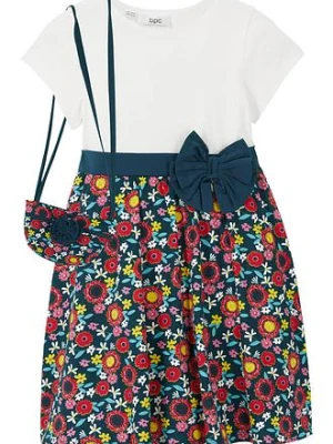 Sukienka shirtowa + torebka (2 części), z czystej bawełny organicznej bonprix