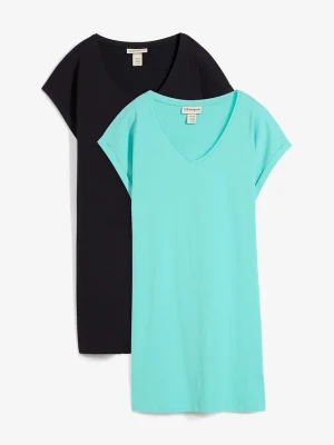 Sukienka shirtowa z czystej bawełny organicznej (2-pak) BonPrix czarny