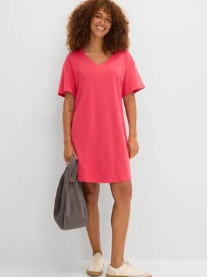 Sukienka shirtowa z dekoltem w serek, oversized (2 szt.) bonprix