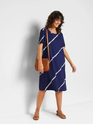 Sukienka shirtowa z kieszeniami, fason o linii litery A, w długości do kolan, z bawełny organicznej bonprix