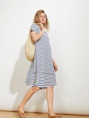 Sukienka shirtowa z przędzy mieszankowej, z kieszeniami, w dł. do kolan bonprix