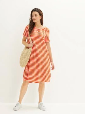 Sukienka shirtowa z przędzy mieszankowej, z kieszeniami, w dł. do kolan bonprix