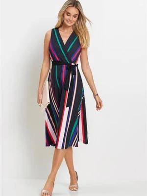 Sukienka shirtowa z wiązanym paskiem bonprix