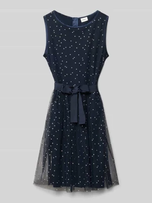 Sukienka siateczkowa taliowana z wiązanym paskiem s.Oliver RED LABEL