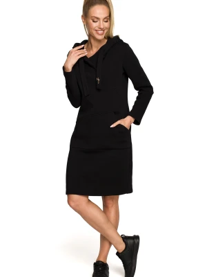 Sukienka sportowa jak długa bluza z kapturem ecru bawełna premium Sukienki.shop