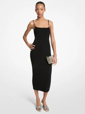 Sukienka średniej długości z mieszanki wiskozy z ozdobami MICHAEL Michael Kors