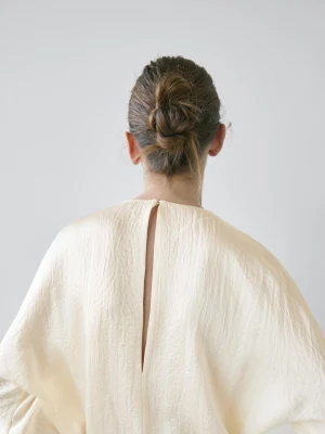 Sukienka Średniej Długości Z Paskiem Gorsetowym − Studio - Beżowy - - Massimo Dutti - Kobieta