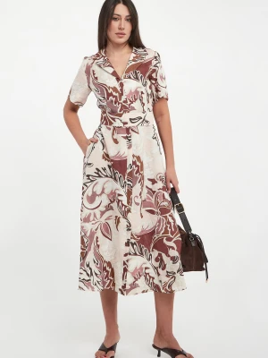 Sukienka szmizjerka lniana Pacche MARELLA SPORT