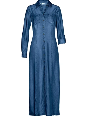 Sukienka szmizjerka, TENCEL™ Lyocell BonPrix niebieski