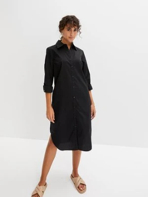 Sukienka szmizjerka z bawełnianej popeliny bonprix