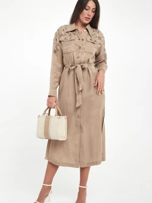 Sukienka szmizjerka z ozdobnymi kamieniami LIU JO