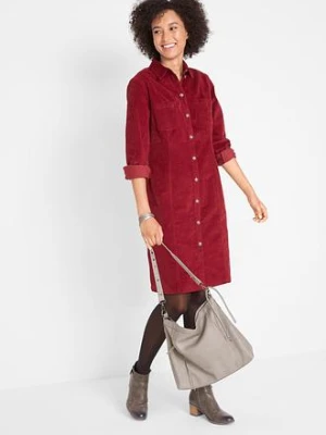 Sukienka sztruksowa ze stretchem bonprix