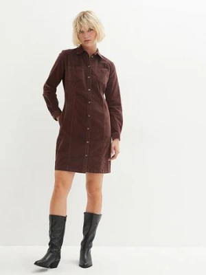 Sukienka sztruksowa ze stretchem bonprix