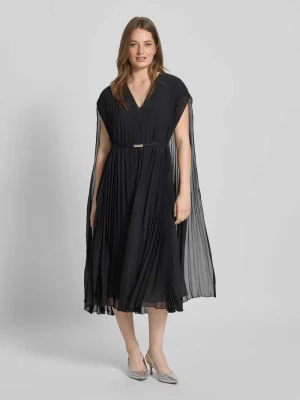 Sukienka szyfonowa o kroju regular fit z warstwą wierzchnią model ‘DENNYA’ Boss