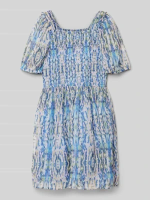 Sukienka szyfonowa taliowana z błyszczącej przędzy i marszczonym detalem s.Oliver RED LABEL