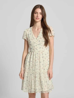 Sukienka szyfonowa taliowana z fakturą dobby model ‘AIDA ELISA’ Only