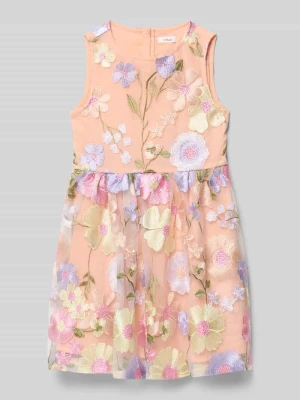 Sukienka szyfonowa taliowana z haftami s.Oliver RED LABEL