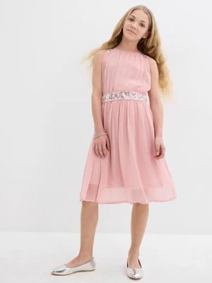 Sukienka szyfonowa z cekinami bonprix