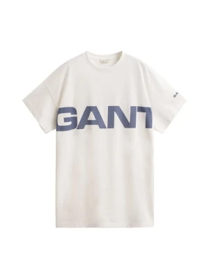 Sukienka T-shirt Gant mleczny