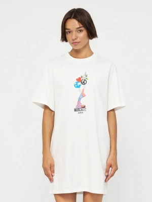 Sukienka T-shirt MOSCHINO biały