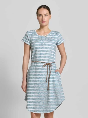 „Sukienka t-shirtowa do kolan z wiązanym paskiem” G.I.G.A. DX