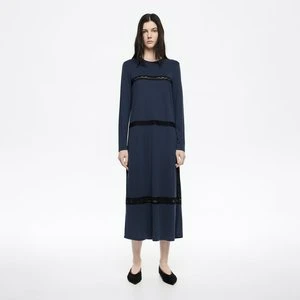 Sukienka T-shirtowa koronka granatowa BIMBA Y LOLA