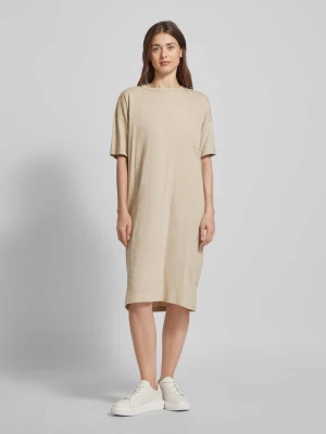 Sukienka T-shirtowa o długości do kolan z okrągłym dekoltem Knowledge Cotton Apparel