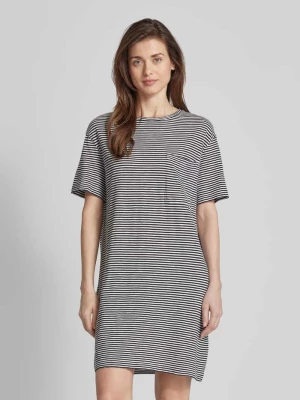 Sukienka T-shirtowa o długości do kolan ze wzorem w paski model ‘CHAARA’ ARMEDANGELS