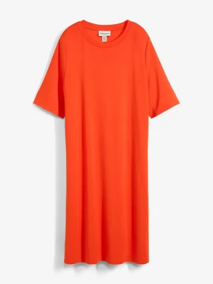 Sukienka T-shirtowa o trapezowym kroju z mieszanki wiskozy BonPrix czerwony
