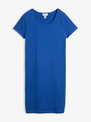 Sukienka T-shirtowa z bawełny organicznej ze stretchem BonPrix niebieski