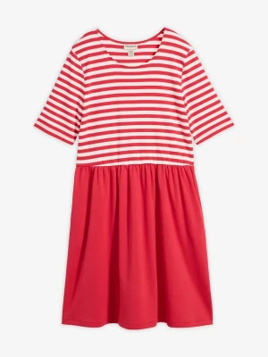 Sukienka T-shirtowa z czystej bawełny BonPrix czerwony