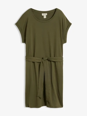 Sukienka T-shirtowa z czystej bawełny BonPrix zielony