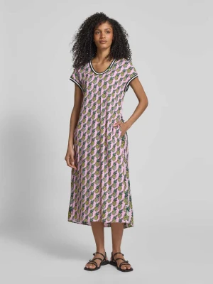 Sukienka T-shirtowa z efektem prążkowania i okrągłym dekoltem Marc Cain