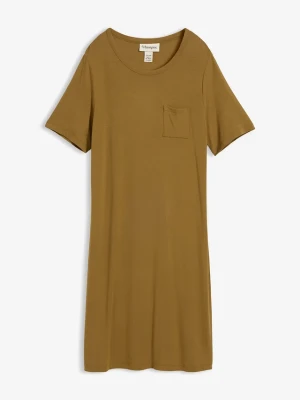 Sukienka T-shirtowa z miękkiej mieszanki wiskozy BonPrix zielony