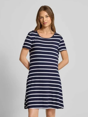 Sukienka T-shirtowa z wiskozy z okrągłym dekoltem Apricot