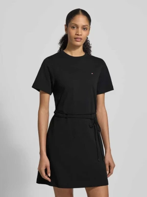 Sukienka taliowana z dzianiny dresowej z czystej bawełny Tommy Hilfiger