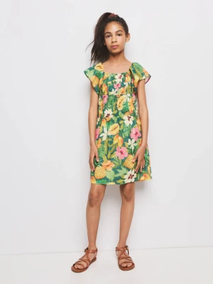 Sukienka tropikalny wzór zielony - Dzieci - lata - MANGO KIDS