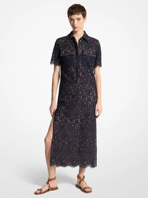Sukienka tunika ze sznurkową kwiecistą koronką MICHAEL KORS COLLECTION