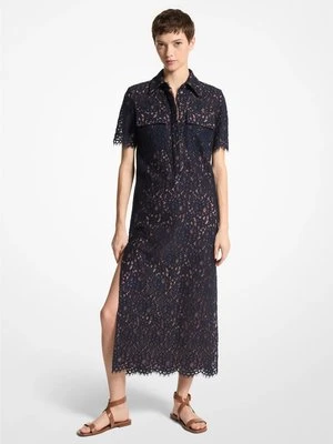 Sukienka tunika ze sznurkową kwiecistą koronką MICHAEL KORS COLLECTION