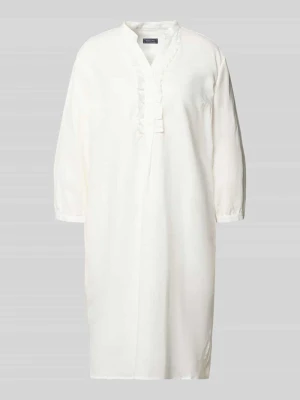 Sukienka tunikowa do kolan z mieszanki lnu i bawełny WHITE LABEL