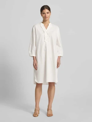 Sukienka tunikowa do kolan z mieszanki lnu i bawełny WHITE LABEL