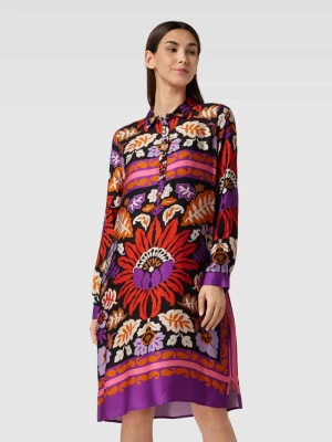 Sukienka tunikowa o długości do kolan z wiskozy z krótką listwą guzikową milano italy